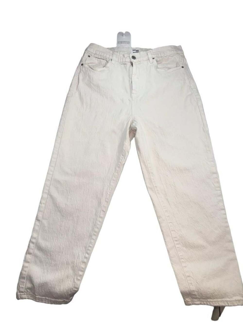 Kensie The Eloise Ultra High Rise Mom Jeans Cream White Size 10/30